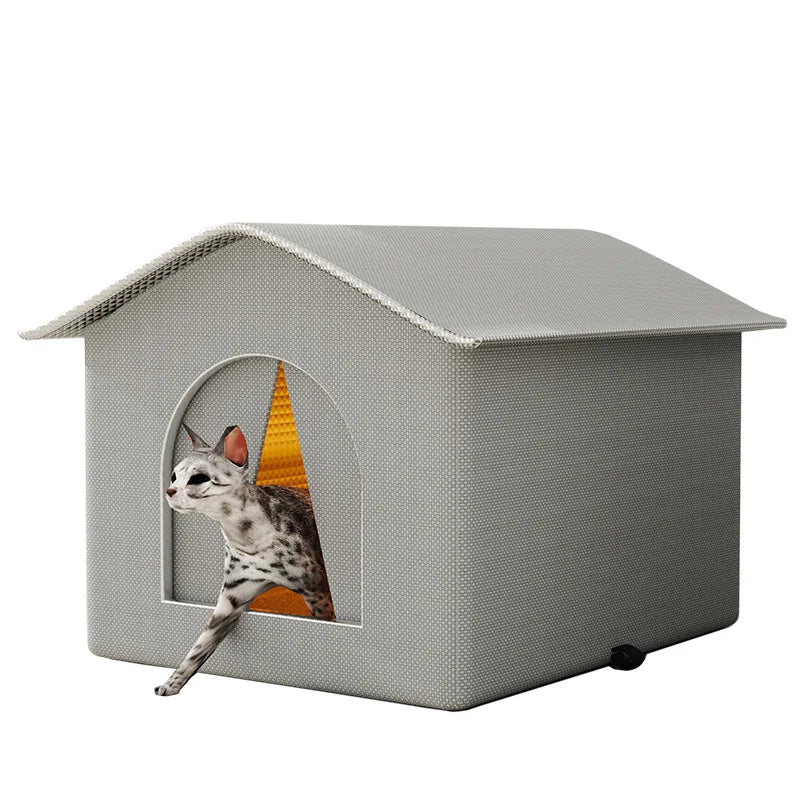 Outdoor Waterproof Winter Cat House – Warm, Foldable & Weatherproof Shelter for Cats & Small Pets