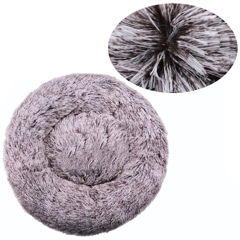 Calming Donut Pet Bed – Super Soft Plush Round Bed for Dogs & Cats (40–90cm)