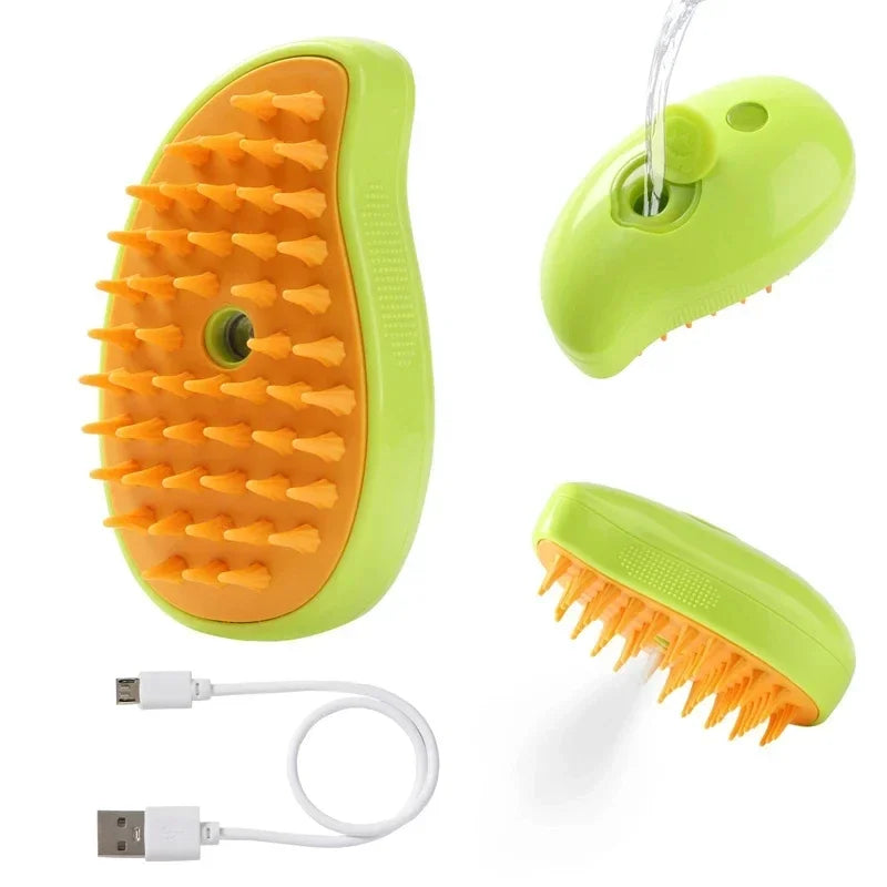 2pcs 3-in-1 Pet Steamy Brush – Massage, Deshedding & Loose Hair Removal Tool