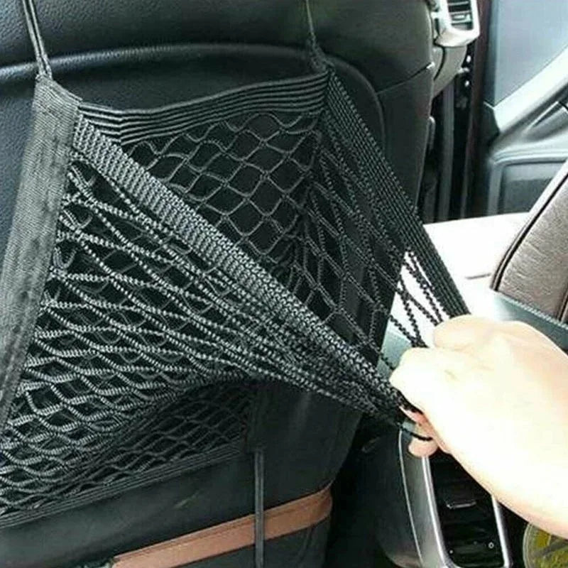 Car Seat Divider Storage Net – Pet & Child Safety Barrier with Elastic Mesh Organizer