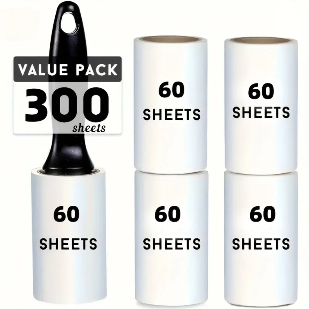 Pet Hair Lint Roller – 120/300 Sheets Sticky Remover for Clothes, Furniture & Car