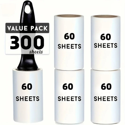 Pet Hair Lint Roller – 120/300 Sheets Sticky Remover for Clothes, Furniture & Car