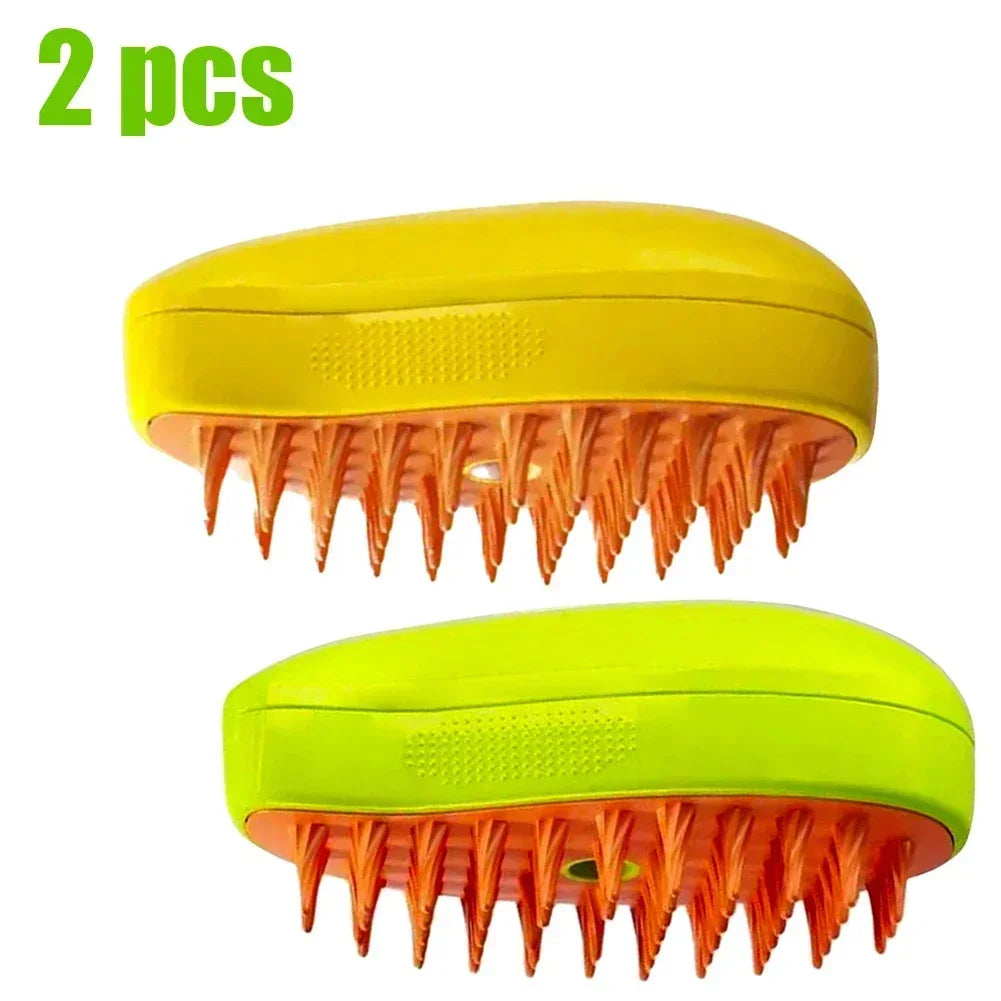2pcs 3-in-1 Pet Steamy Brush – Massage, Deshedding & Loose Hair Removal Tool