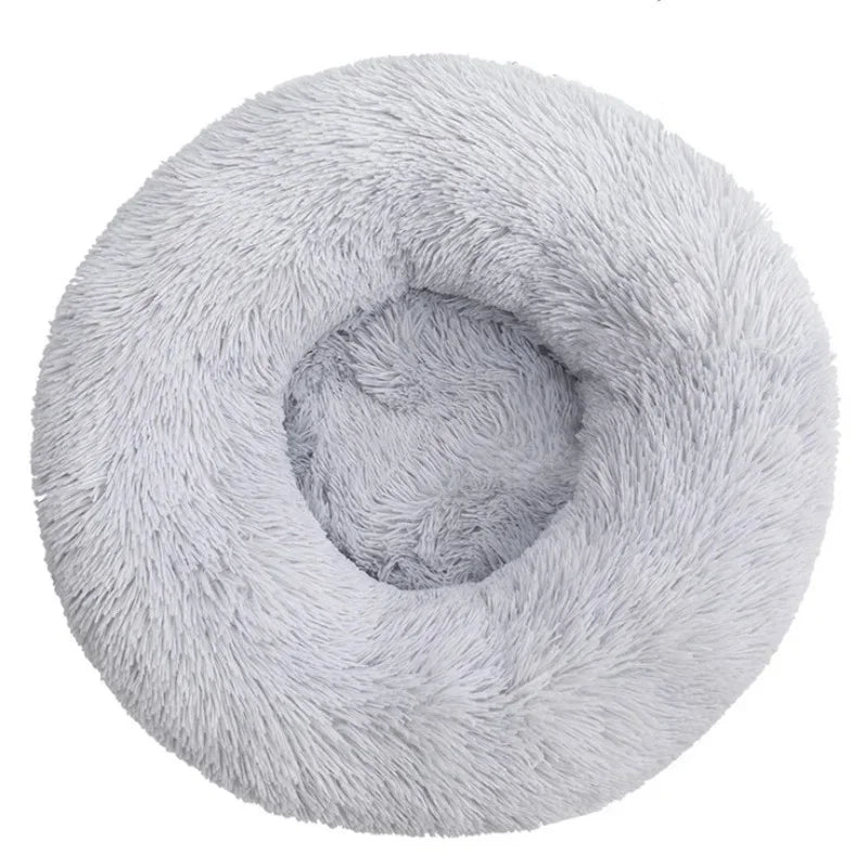 Calming Donut Pet Bed – Super Soft Plush Round Bed for Dogs & Cats (40–90cm)