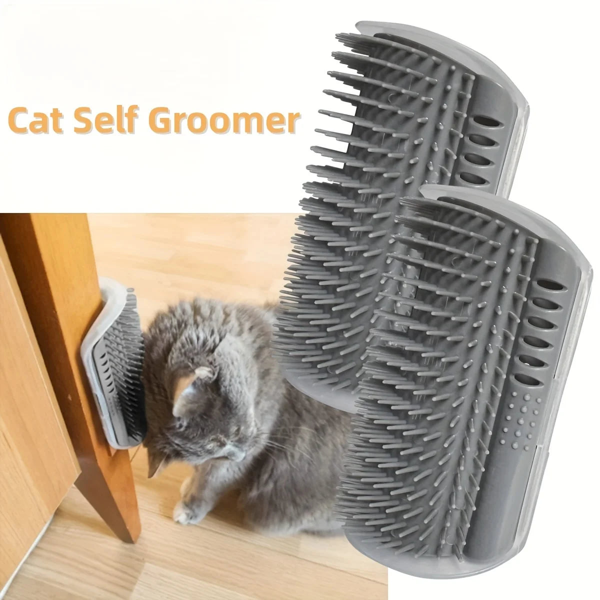Cat Self-Groomer Wall Brush – Corner Massage Comb for Kittens & Adult Cats