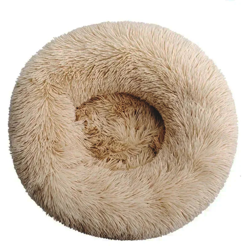 Calming Donut Pet Bed – Super Soft Plush Round Bed for Dogs & Cats (40–90cm)