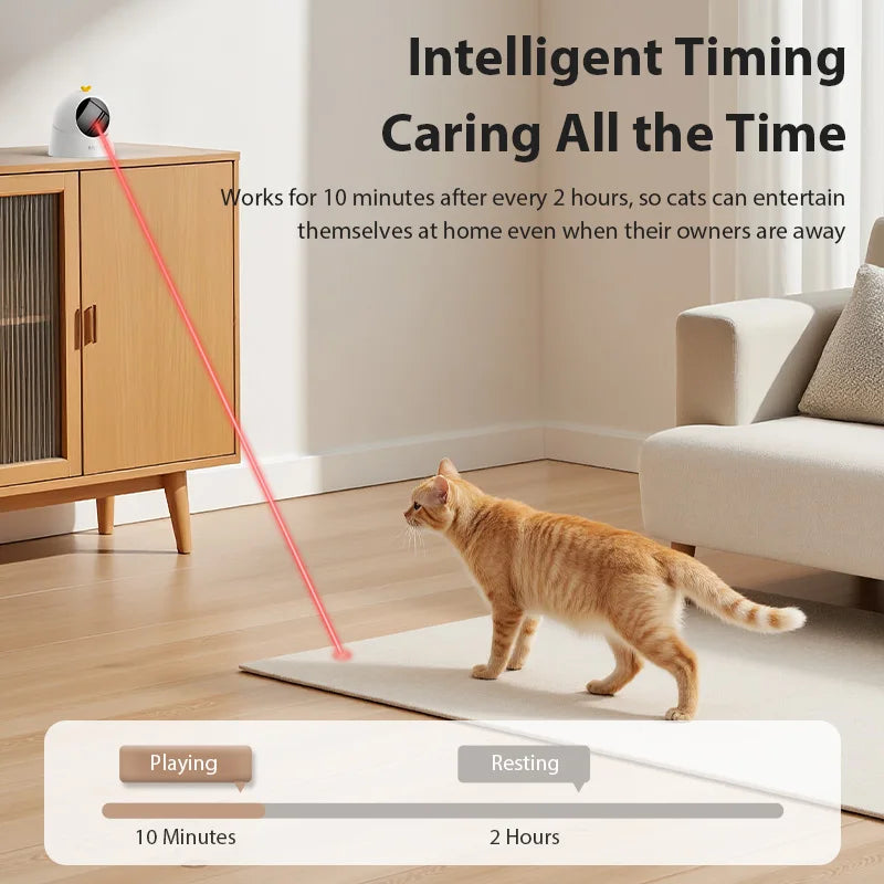 Automatic 360° Rotating Cat Laser Toy – Smart Interactive Pet Teaser with Magnetic Base