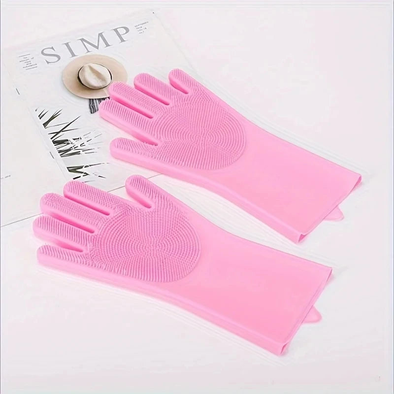 Pet Grooming & Bathing Glove – Silicone Deshedding Brush for Dogs & Cats