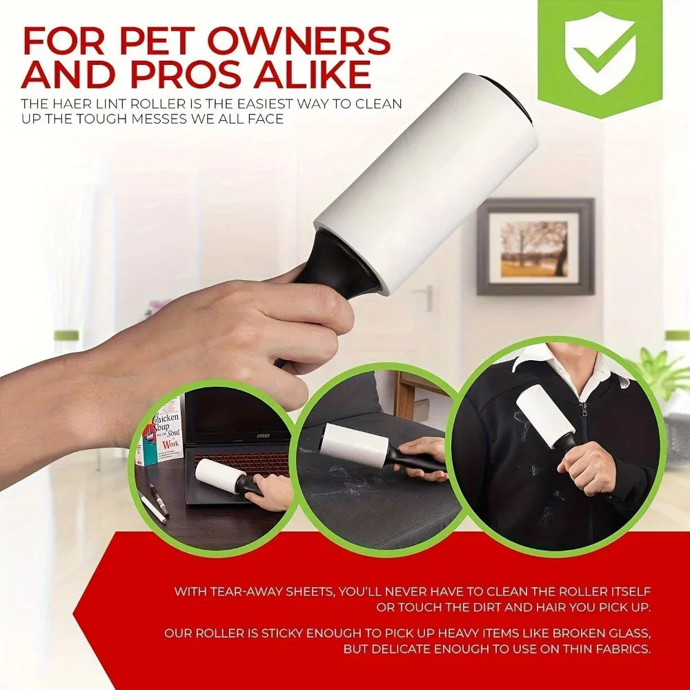 Pet Hair Lint Roller – 120/300 Sheets Sticky Remover for Clothes, Furniture & Car