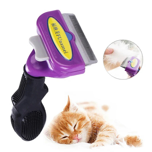 Pet Deshedding Grooming Brush – Hair Removal Comb for Dogs & Cats
