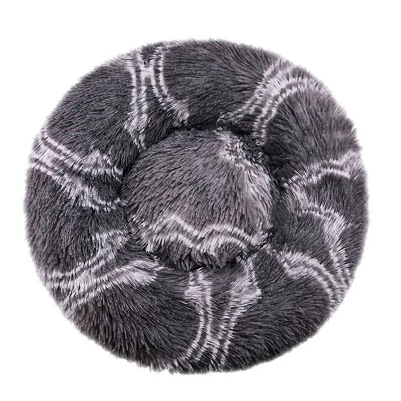 Calming Donut Pet Bed – Super Soft Plush Round Bed for Dogs & Cats (40–90cm)