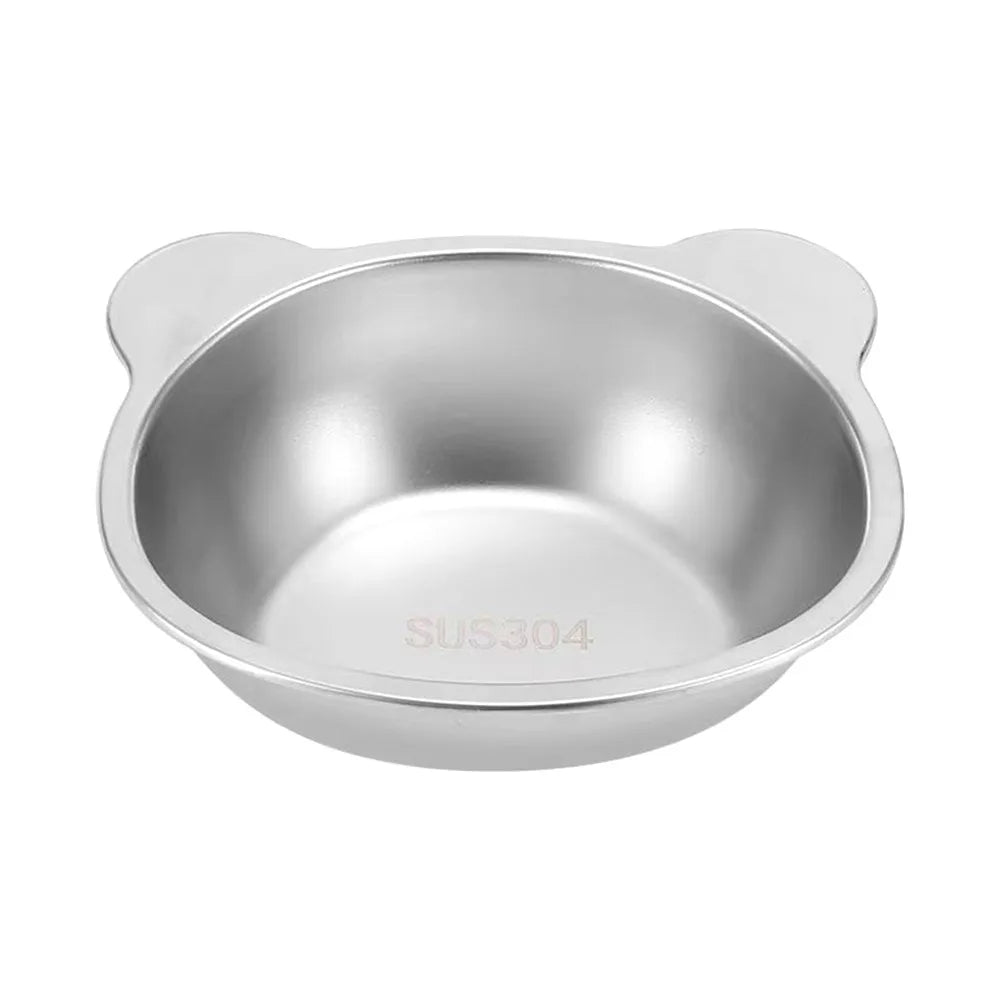 15° Tilted Stainless Steel Elevated Cat Bowl – Anti-Vomiting Raised Pet Feeding Bowl