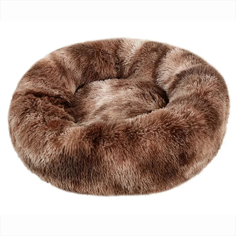 Calming Donut Pet Bed – Super Soft Plush Round Bed for Dogs & Cats (40–90cm)