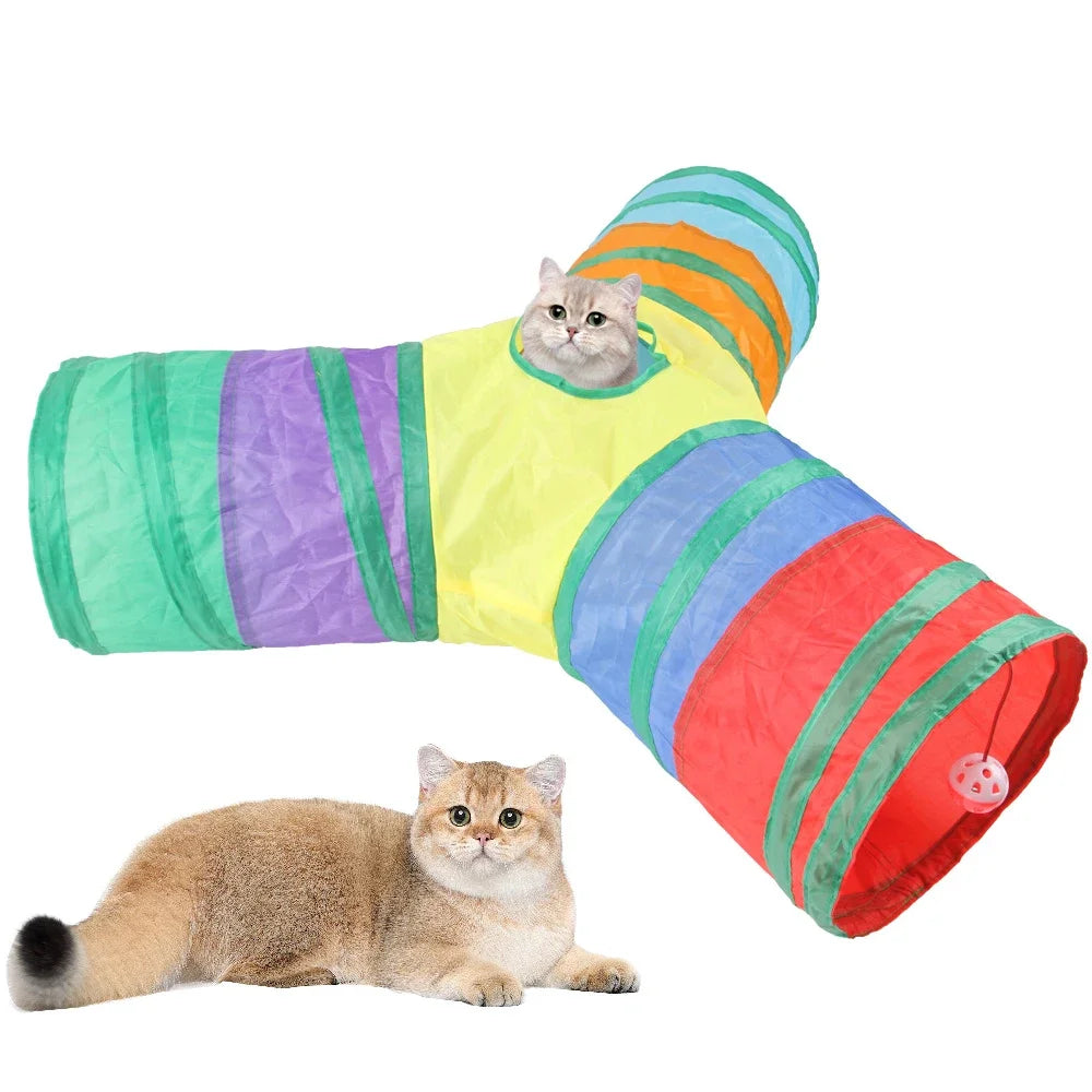 Cat Tunnel Toy – Collapsible Play Tube for Indoor Cats & Kittens