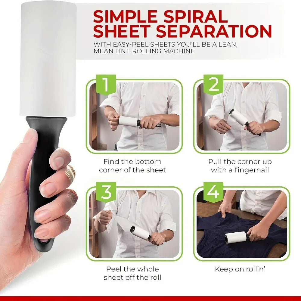 Pet Hair Lint Roller – 120/300 Sheets Sticky Remover for Clothes, Furniture & Car