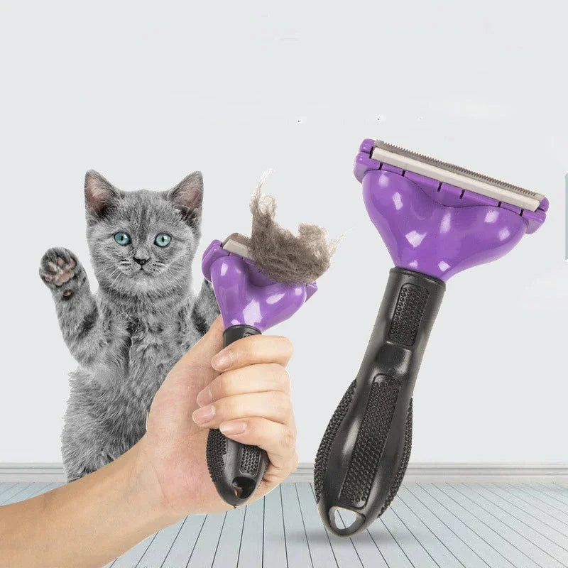 Pet Deshedding Grooming Brush – Hair Removal Comb for Dogs & Cats